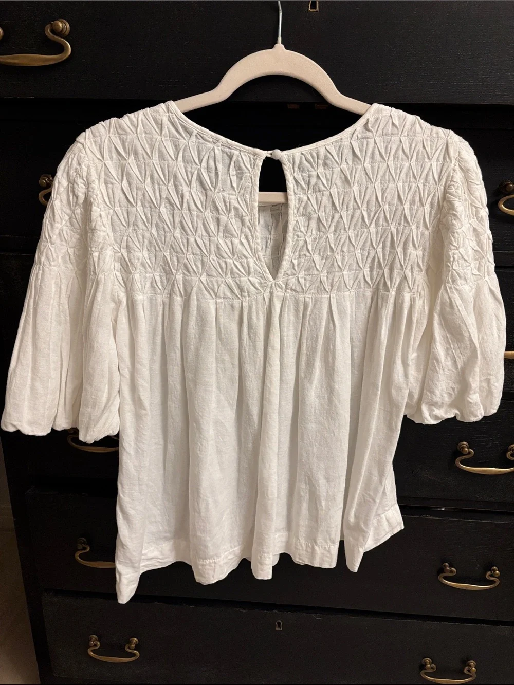 Liza Puff-Sleeve Linen Top